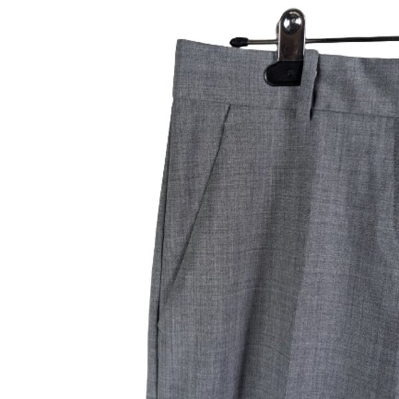 Theory Women's Wool Wide leg Lightweight Grey Dress Pants Size 4 - Picture 4 of 11
